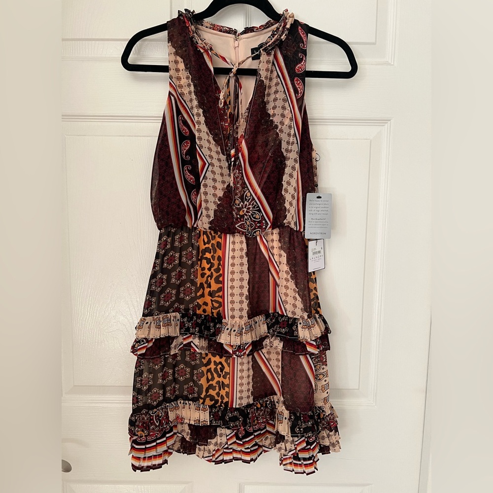 Laundry By Shelli Segal Multicolor Patterned Mini Dress